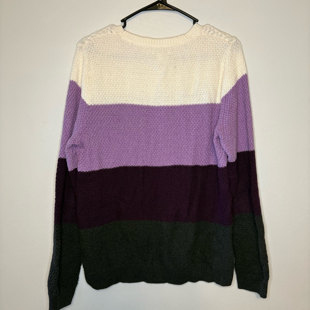 Purple Color Block Sweater - Picture 3 of 3